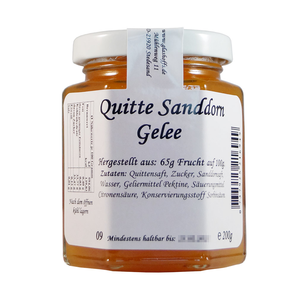 Glas Quitte Sanddorn Gelee